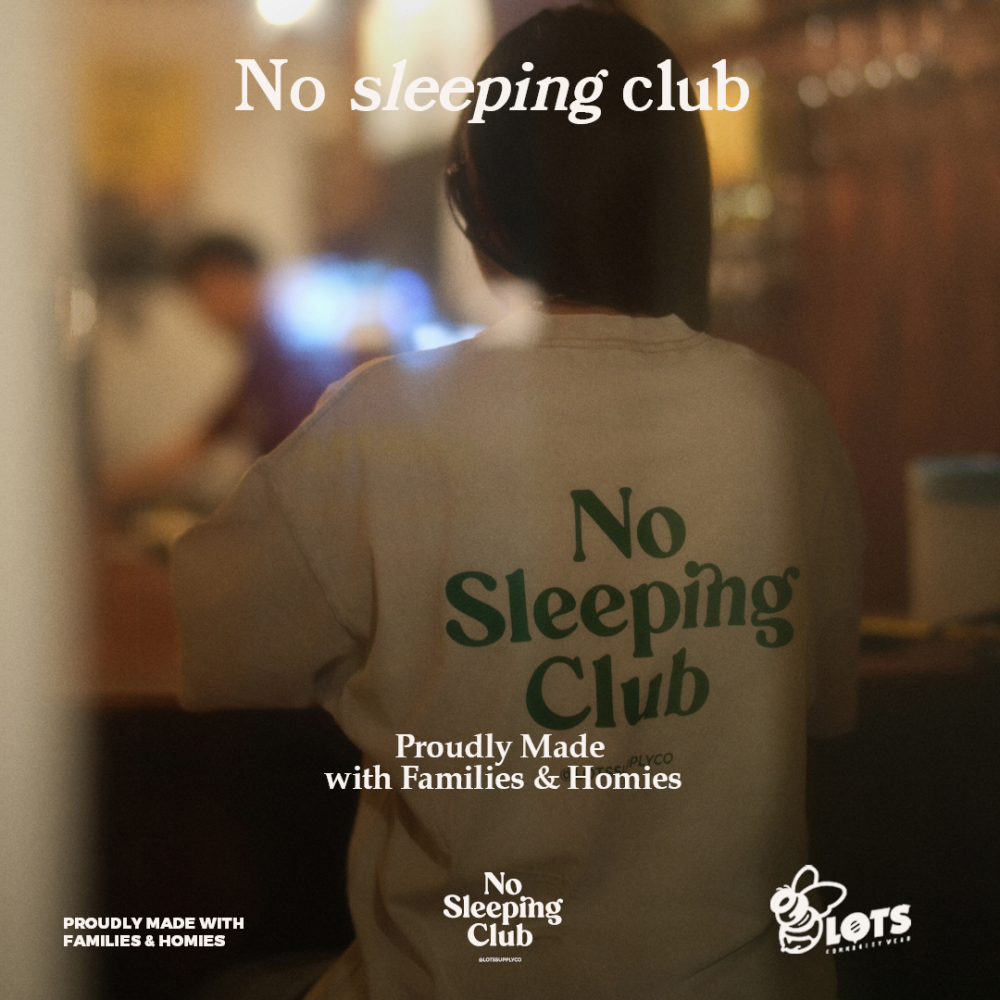 LOTSSUPPLYCO.No sleeping club(短袖,杏仁白)-細節圖3