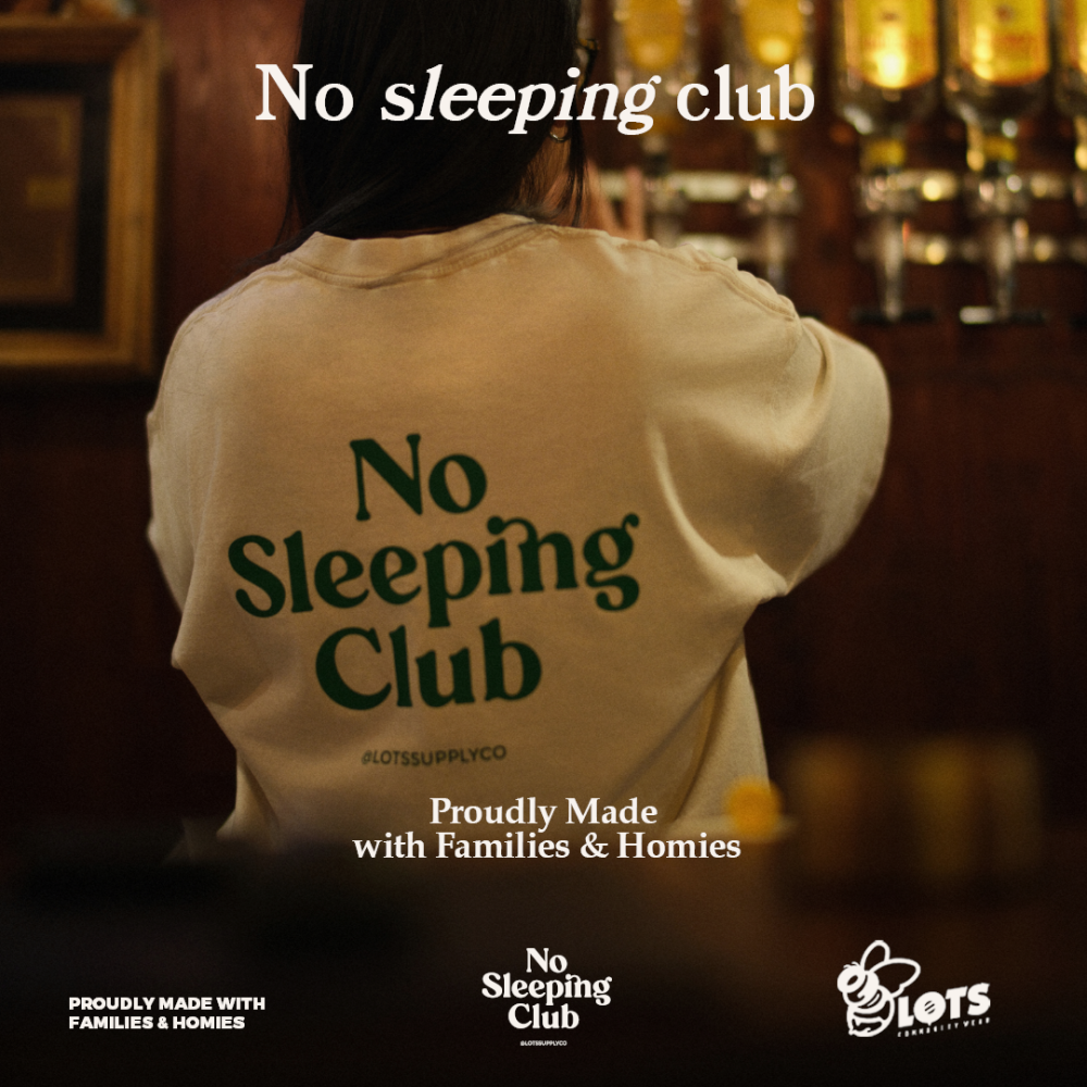 LOTSSUPPLYCO.No sleeping club(短袖,杏仁白)-細節圖6