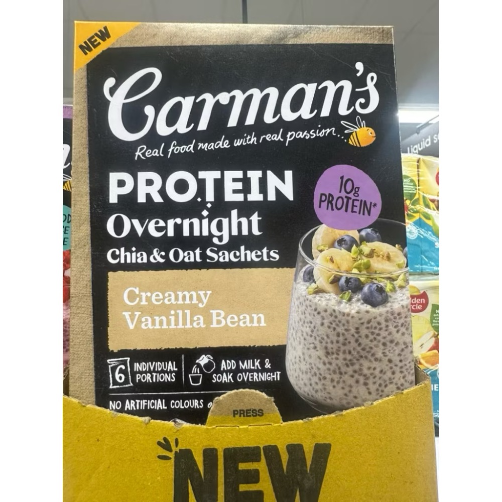 現貨來了🇦🇺澳洲Carman’s 奇亞籽燕麥杯overnight｜露營野餐方便攜帶｜免煮早餐|隔夜即食6入莓果/香草-規格圖2
