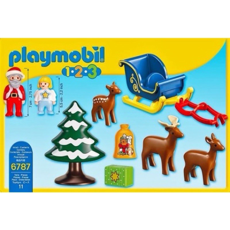 全新 摩比 playmobil 6787 123系列 聖誕老公公 天使 麋鹿-細節圖2