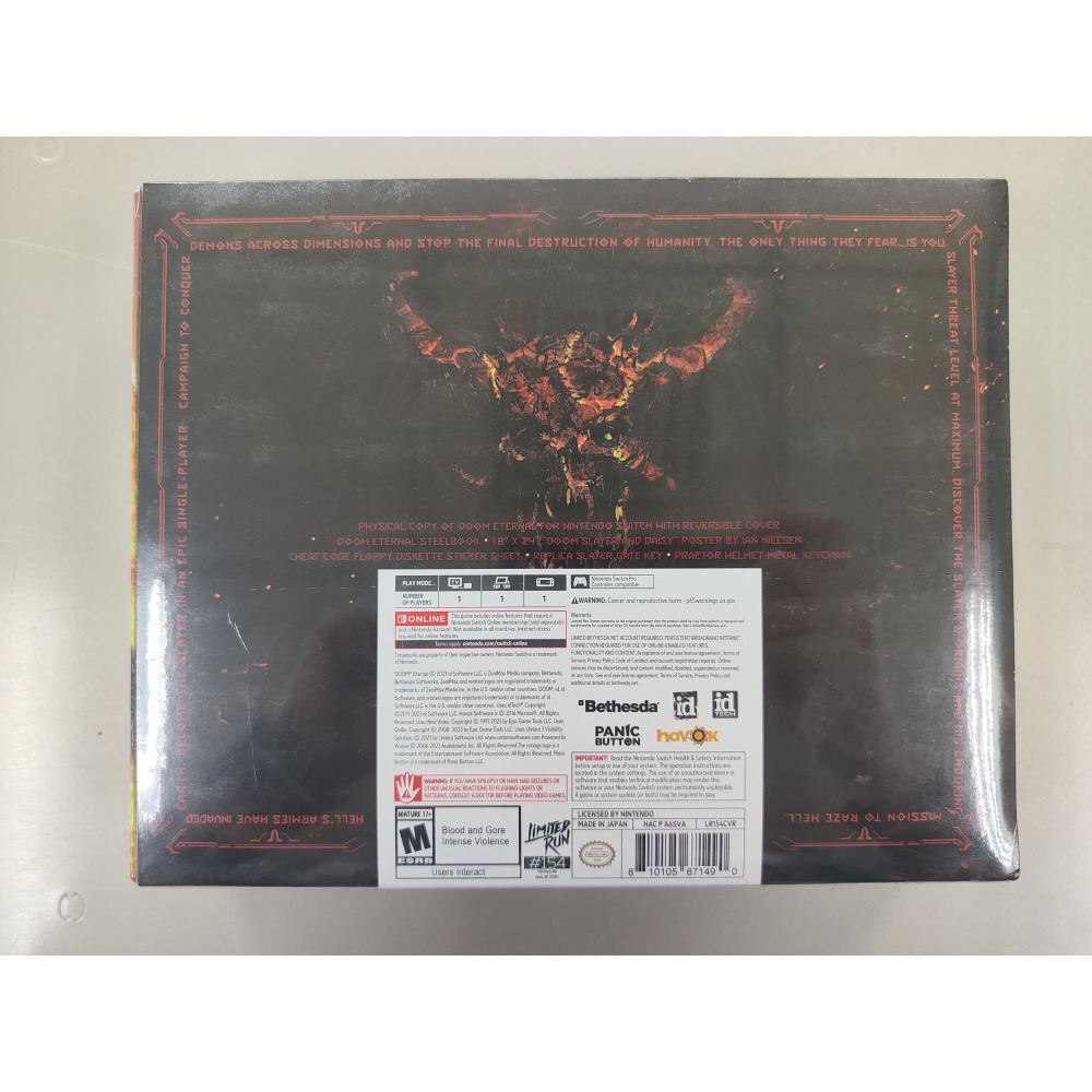 絕版稀有！！NS全新現貨不用等 毀滅戰士：永恆 特別限定版（遊戲內建中文）Doom：eternal Switch-細節圖3