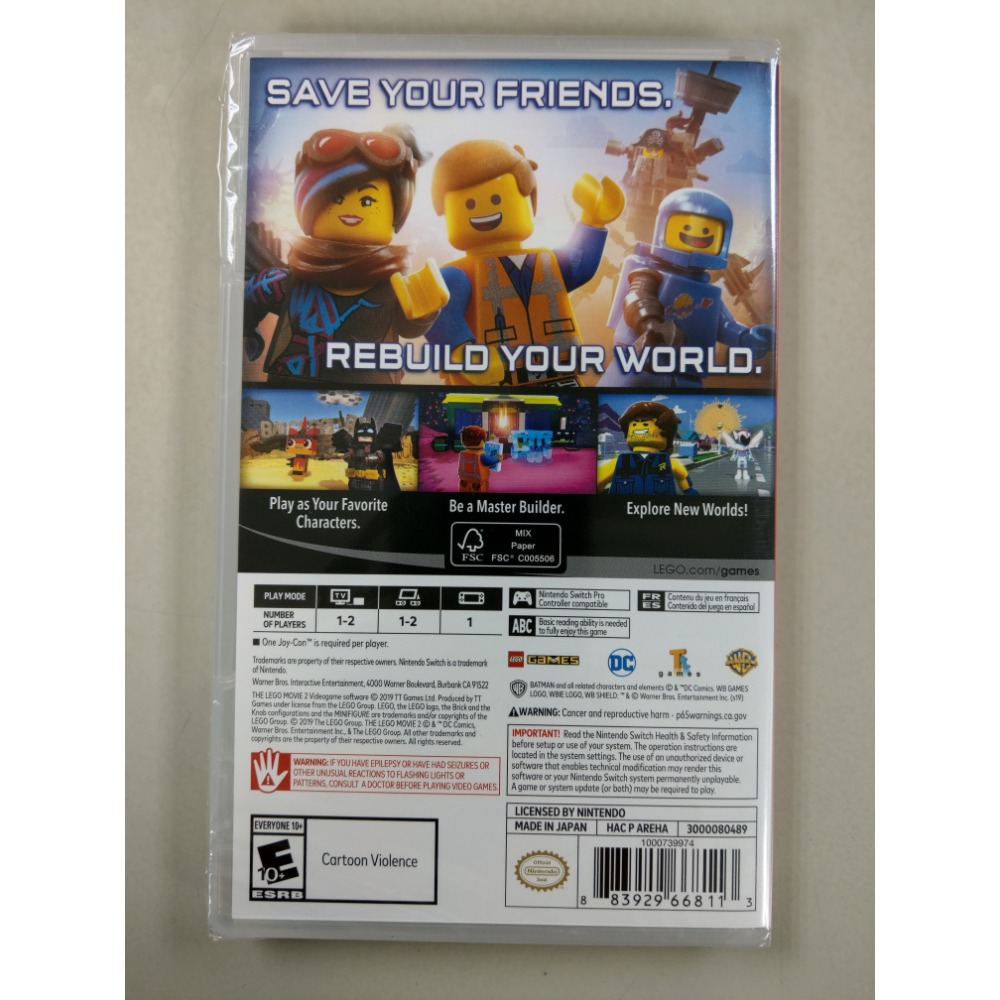 NS全新現貨不要用等 LEGO 樂高玩電影 2 中英文美版（內建中文）Switch-細節圖2