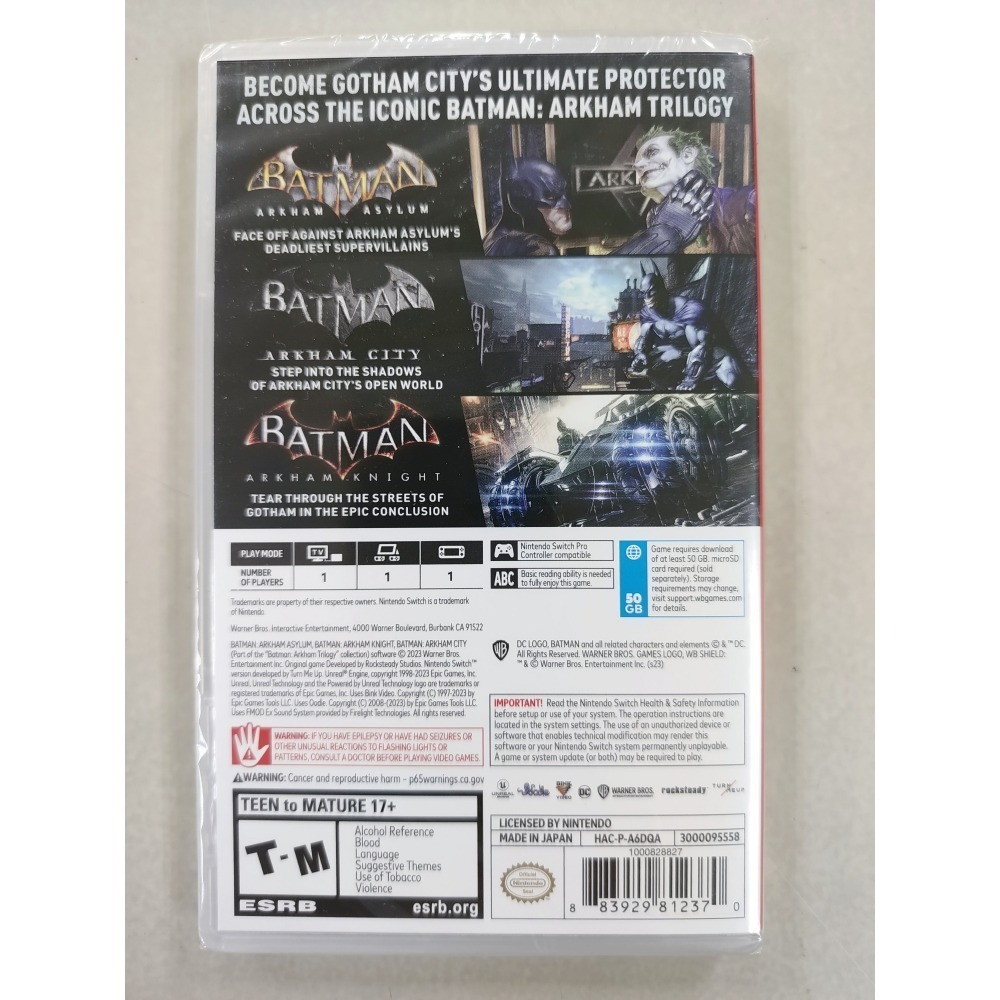 NS全新現貨不用等 蝙蝠俠 阿卡漢三部曲 英文美版（無中文）Batman Switch-細節圖2