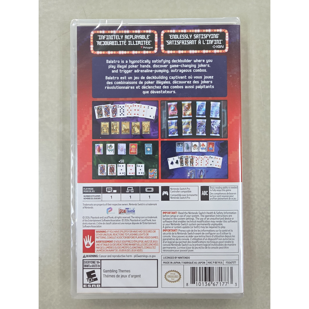 NS全新現貨不用等 小丑牌balatro 中英文美版（內建中文）Switch-細節圖2