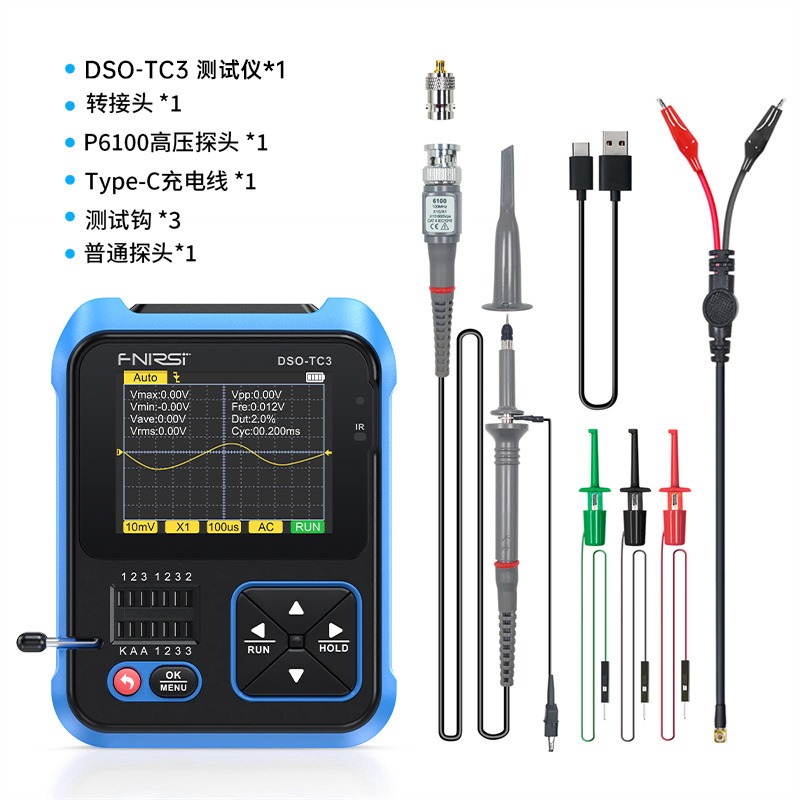 FNIRSI 數字示波器DSO-TC3晶體管測試儀LCR表三合一便攜式手持小-細節圖6