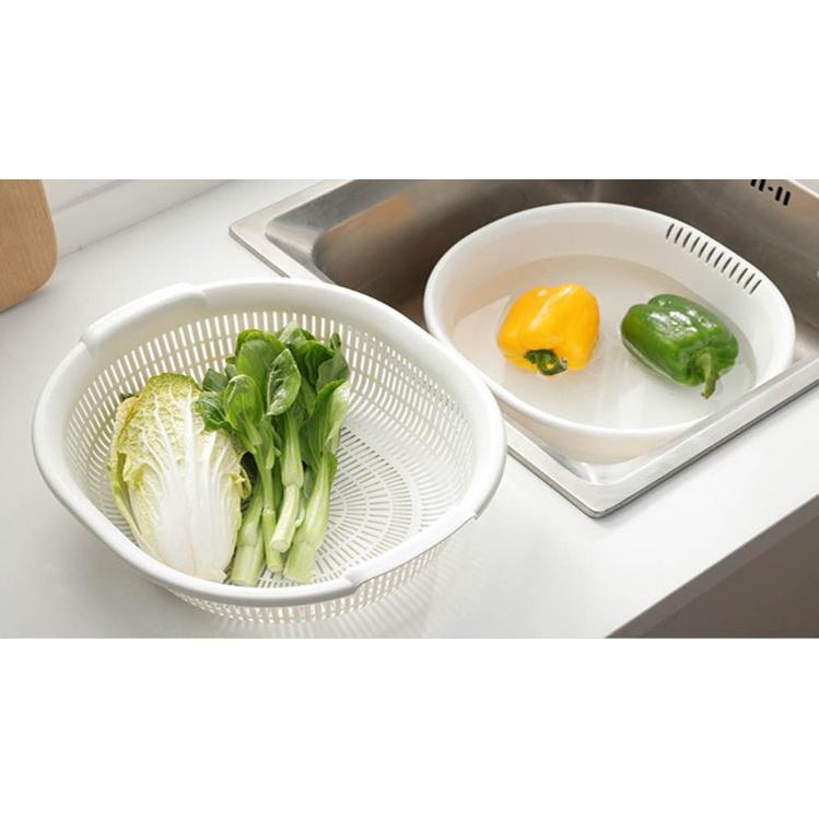 日本製 濾水籃洗桶組 橢圓型濾水籃 瀝水籃 洗菜籃 洗蔬果 廚房用品 廚房用具-細節圖9