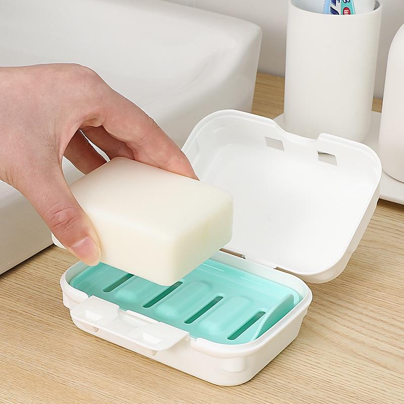 日本製 山田 YAMADA  皂盒 肥皂盒 攜帶卡榫式附蓋四方形肥皂盒-細節圖4