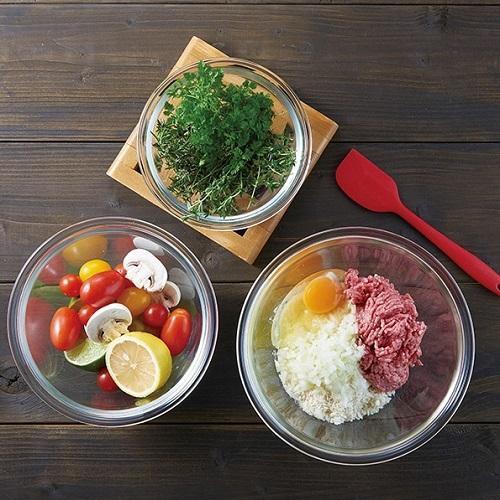 日本HARIO耐熱玻璃深型沙拉碗調理盆3入組 玻璃缸盆 料理盆 微波 烤箱 料理 調理-細節圖3