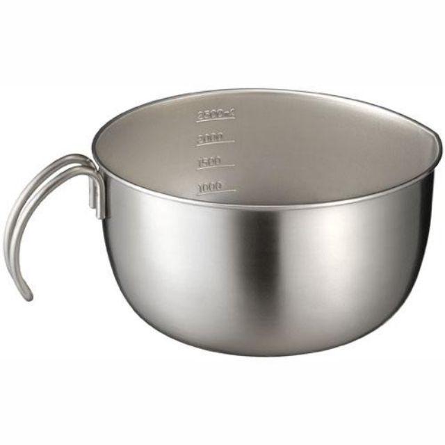 LEYE 20CM 日本製 18-8不銹鋼附把刻度打蛋盆 料理盆 鋼盆 牛奶鍋-細節圖3