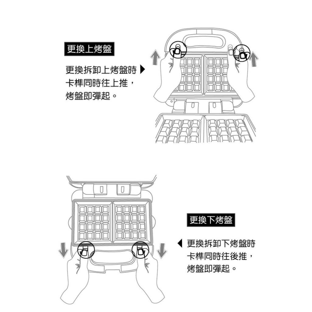 台灣本島免運《UNOPAN》屋諾 UN01002 多功能鬆餅機-附兩種烤盤-細節圖6