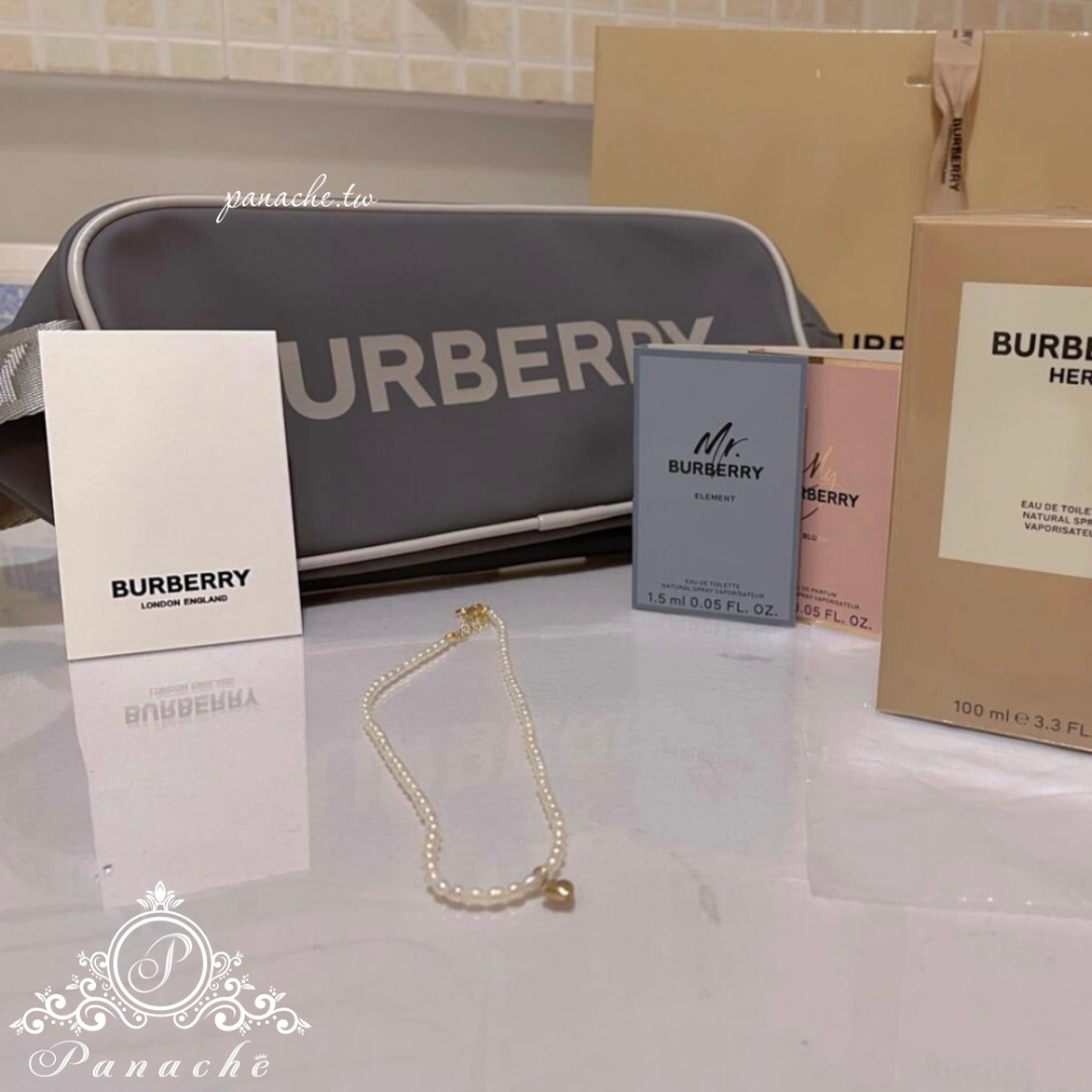 BURBERRY灰色收納包-細節圖11