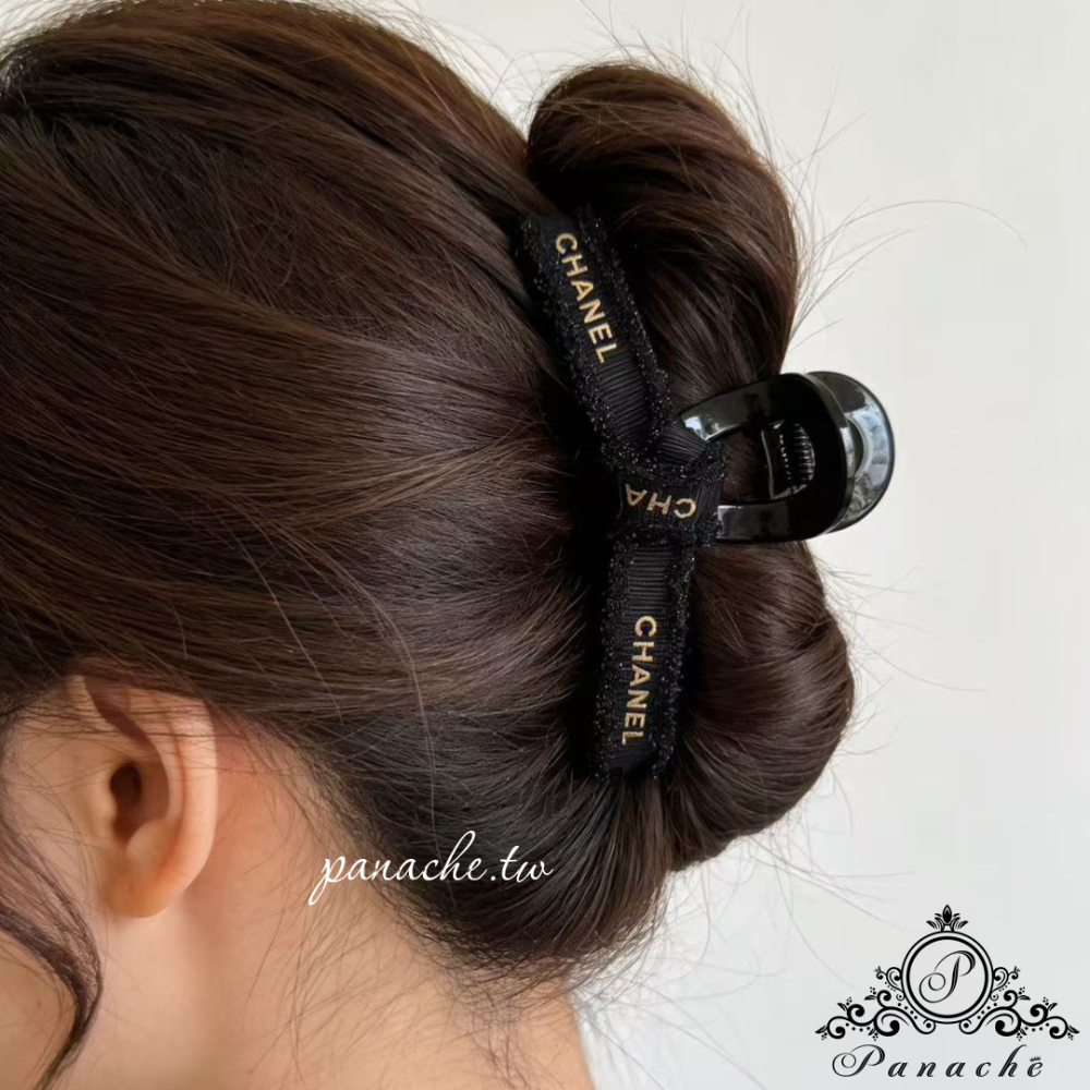 chanel絲帶改造髮圈 抓夾 鯊魚夾 髮箍 吊飾鑰匙圈-細節圖6
