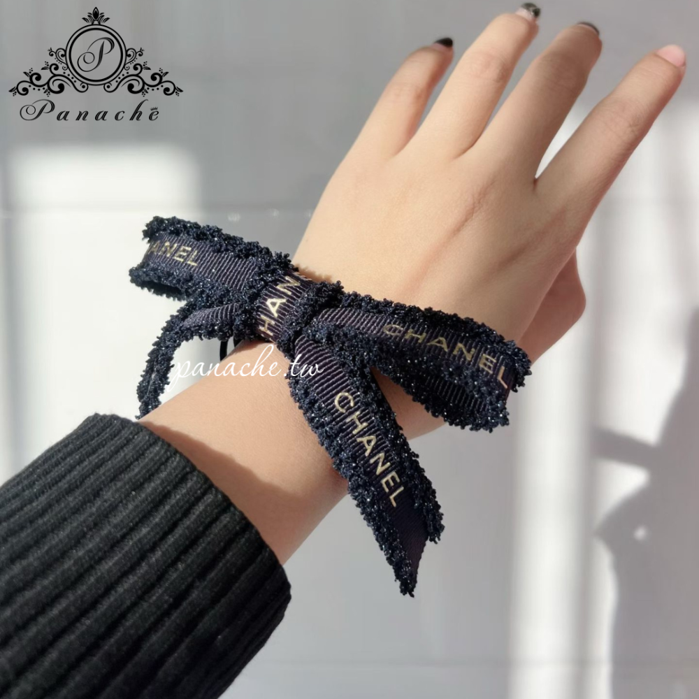 chanel絲帶改造髮圈 抓夾 鯊魚夾 髮箍 吊飾鑰匙圈-細節圖8