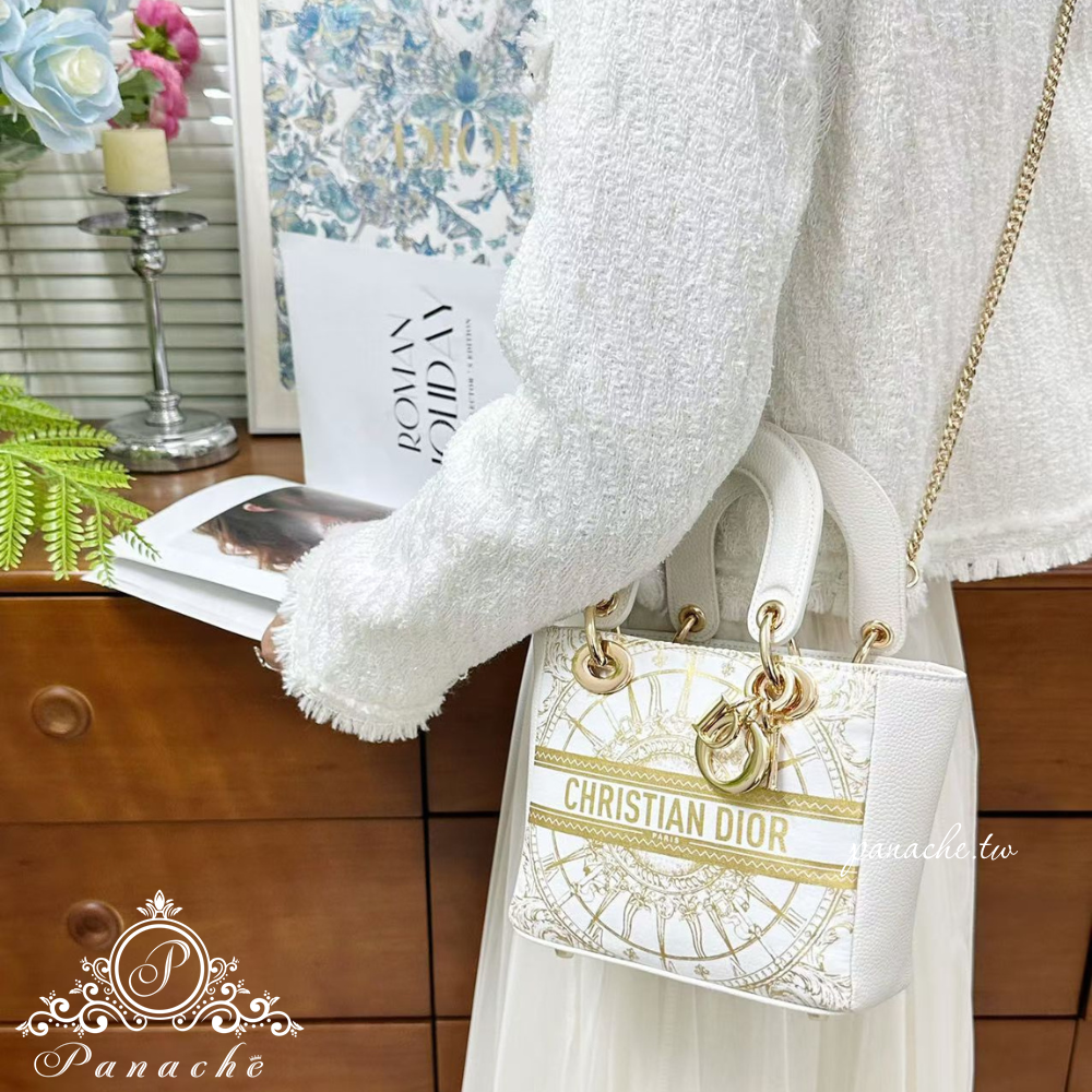 Dior VIP限量改造Lady Dior風三用包｜鏈條手提斜背側背｜金色圖騰 不撞包設計款-細節圖10