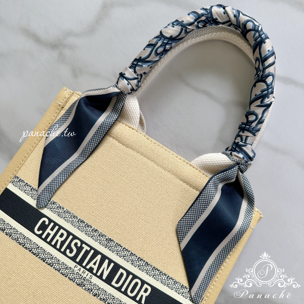 Dior VIP限定奶茶色托特包｜Dior Tote風格改造款｜絲巾提把設計｜附襯底墊-細節圖2