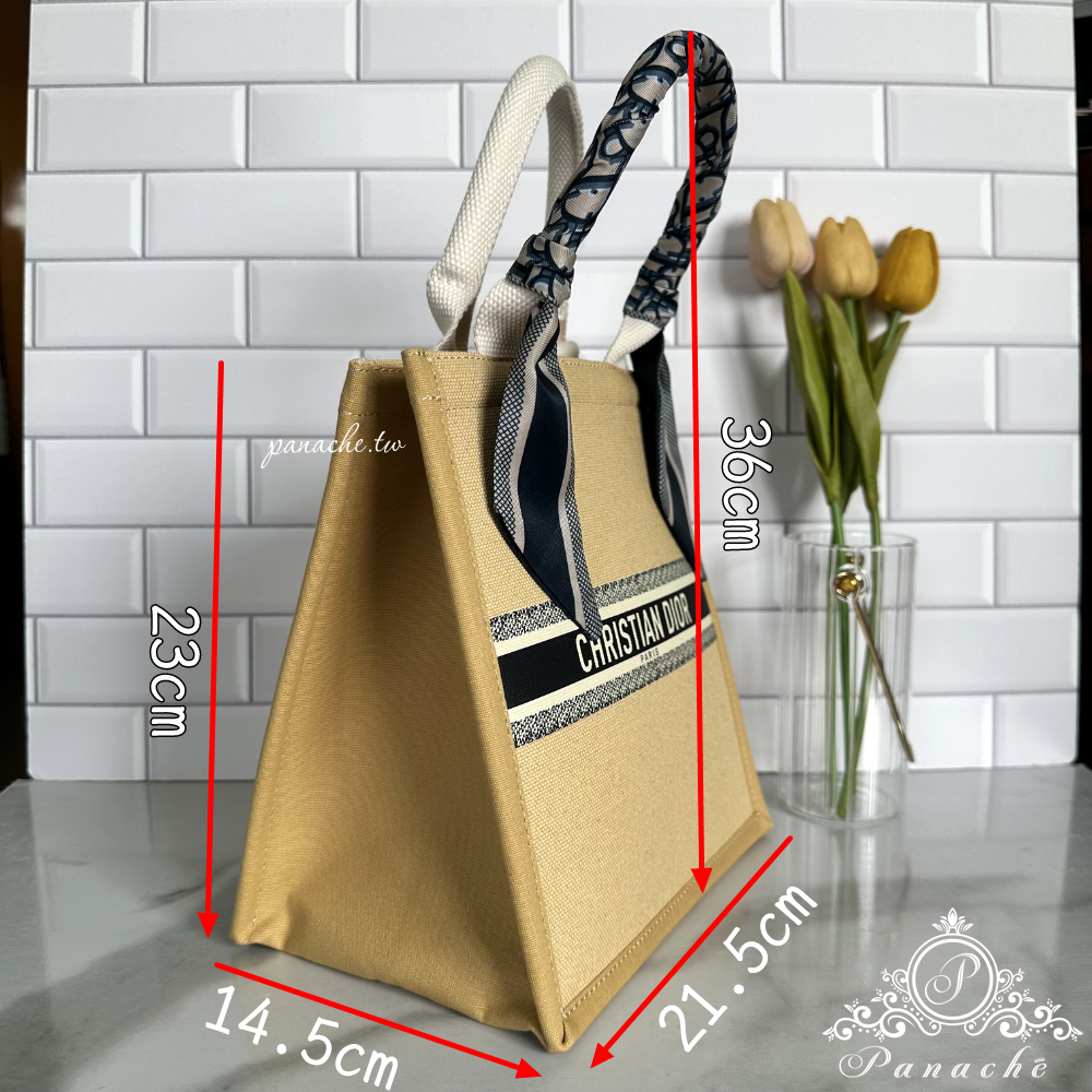 Dior VIP限定奶茶色托特包｜Dior Tote風格改造款｜絲巾提把設計｜附襯底墊-細節圖3