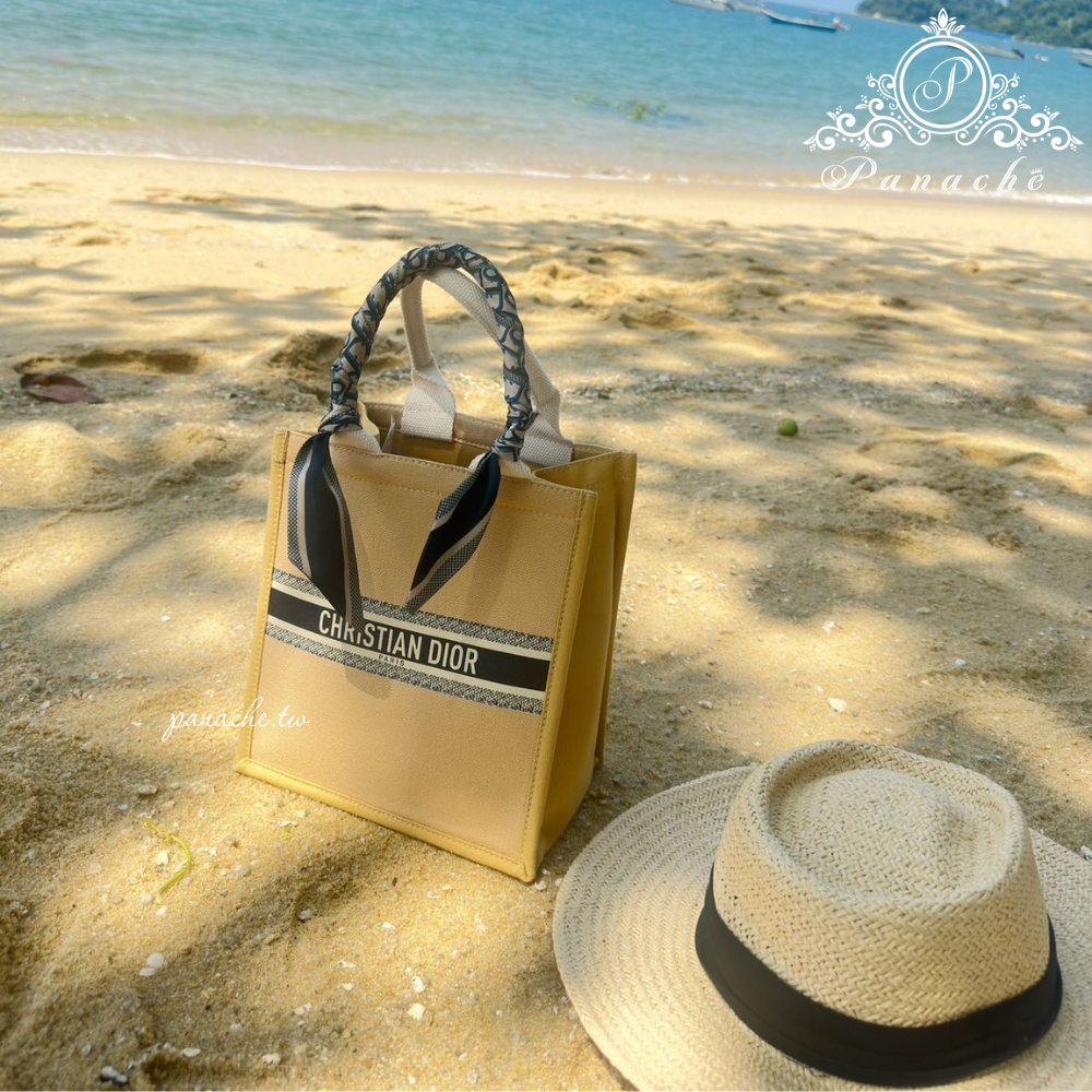 Dior VIP限定奶茶色托特包｜Dior Tote風格改造款｜絲巾提把設計｜附襯底墊-細節圖9