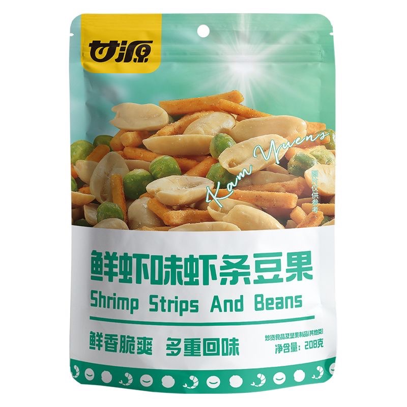 🦆甘源 繽紛綜合果仁/繽紛每日豆果/鮮蝦味蝦條豆果 208克/包 - 呱呱吃不停😋 - iOPEN Mall