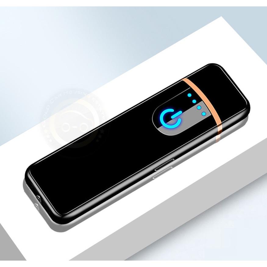 【金車屋】觸摸感應 觸控 雙面點菸 USB充電打火機 USB點菸器 電量顯示 打火機 防風打火機-細節圖7