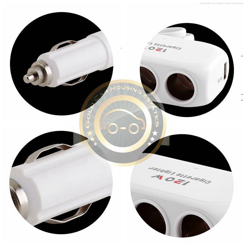 【金車屋】一對三 點煙器 車充 一分三 1分3 子彈點菸器擴充座三孔+ USB電源轉換GPS-細節圖4