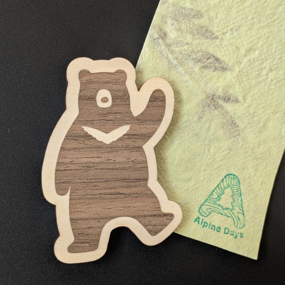 ( Alpine Days 原創商品 )  Hello 台灣黑熊 木製磁鐵 冰箱磁鐵 造型磁鐵-細節圖3