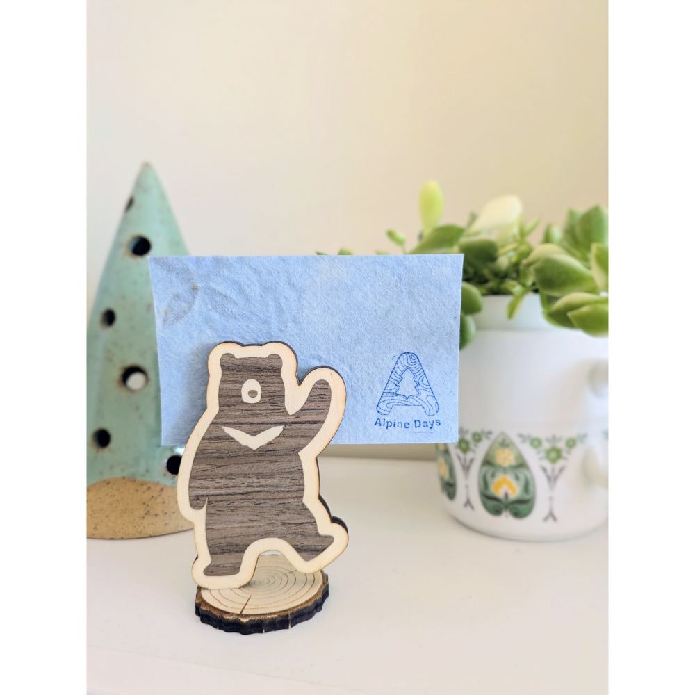 (Alpine Days 原創商品)  Hello台灣黑熊 木製磁鐵 留言夾/memo夾/名片夾/桌卡夾/照片夾/備忘夾-細節圖2