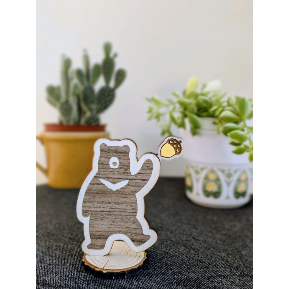 (Alpine Days 原創商品)  Hello台灣黑熊 木製磁鐵 留言夾/memo夾/名片夾/桌卡夾/照片夾/備忘夾-細節圖3