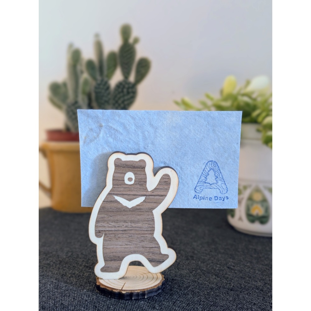 (Alpine Days 原創商品)  Hello台灣黑熊 木製磁鐵 留言夾/memo夾/名片夾/桌卡夾/照片夾/備忘夾-細節圖4
