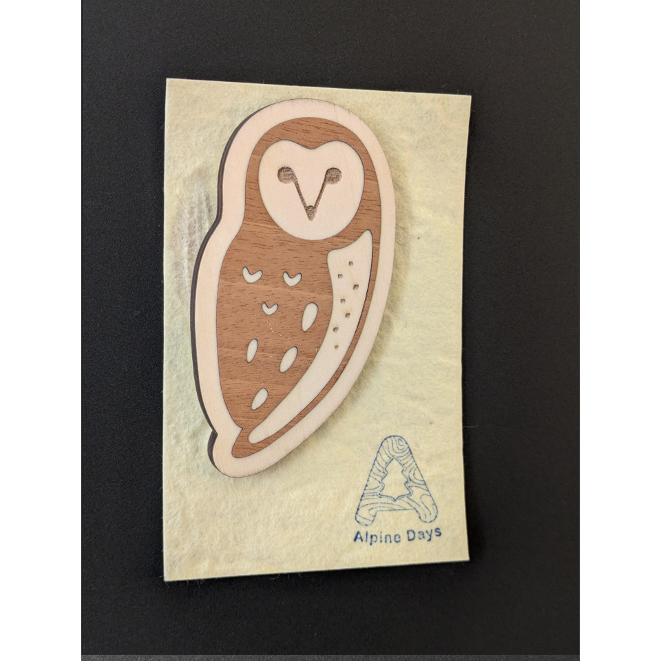 ( Alpine Days 原創商品 )  台灣草鴞 木製磁鐵 冰箱磁鐵 造型磁鐵-細節圖2