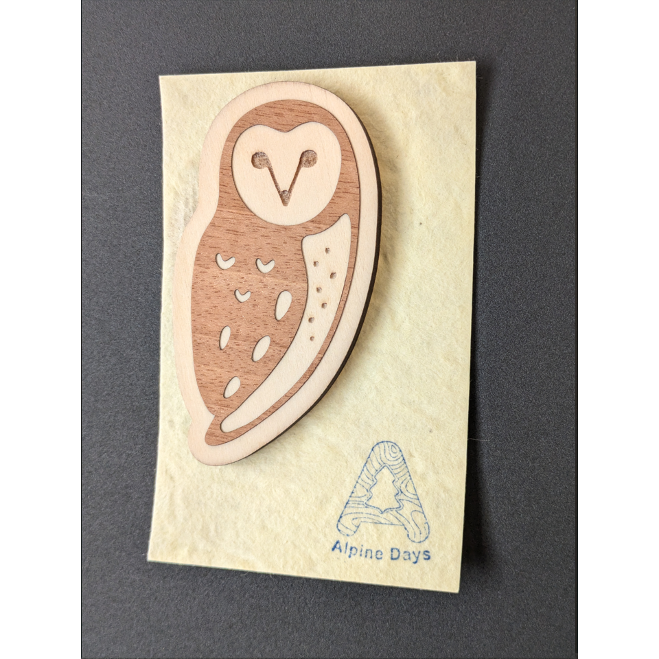 ( Alpine Days 原創商品 )  台灣草鴞 木製磁鐵 冰箱磁鐵 造型磁鐵-細節圖3