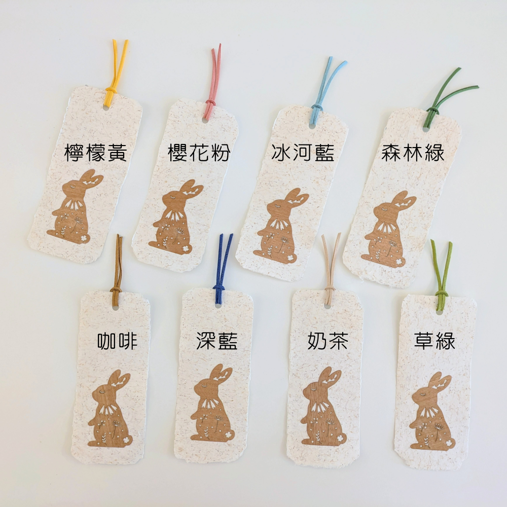 ( Alpine Days 原創商品) 花草兔兔 手工紙書籤 / 可書寫小禮卡-規格圖4