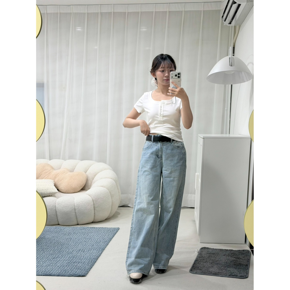 檸檬家百搭直筒牛仔褲👖-細節圖2