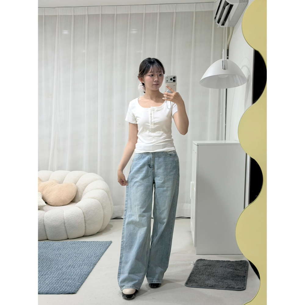 檸檬家百搭直筒牛仔褲👖-細節圖3