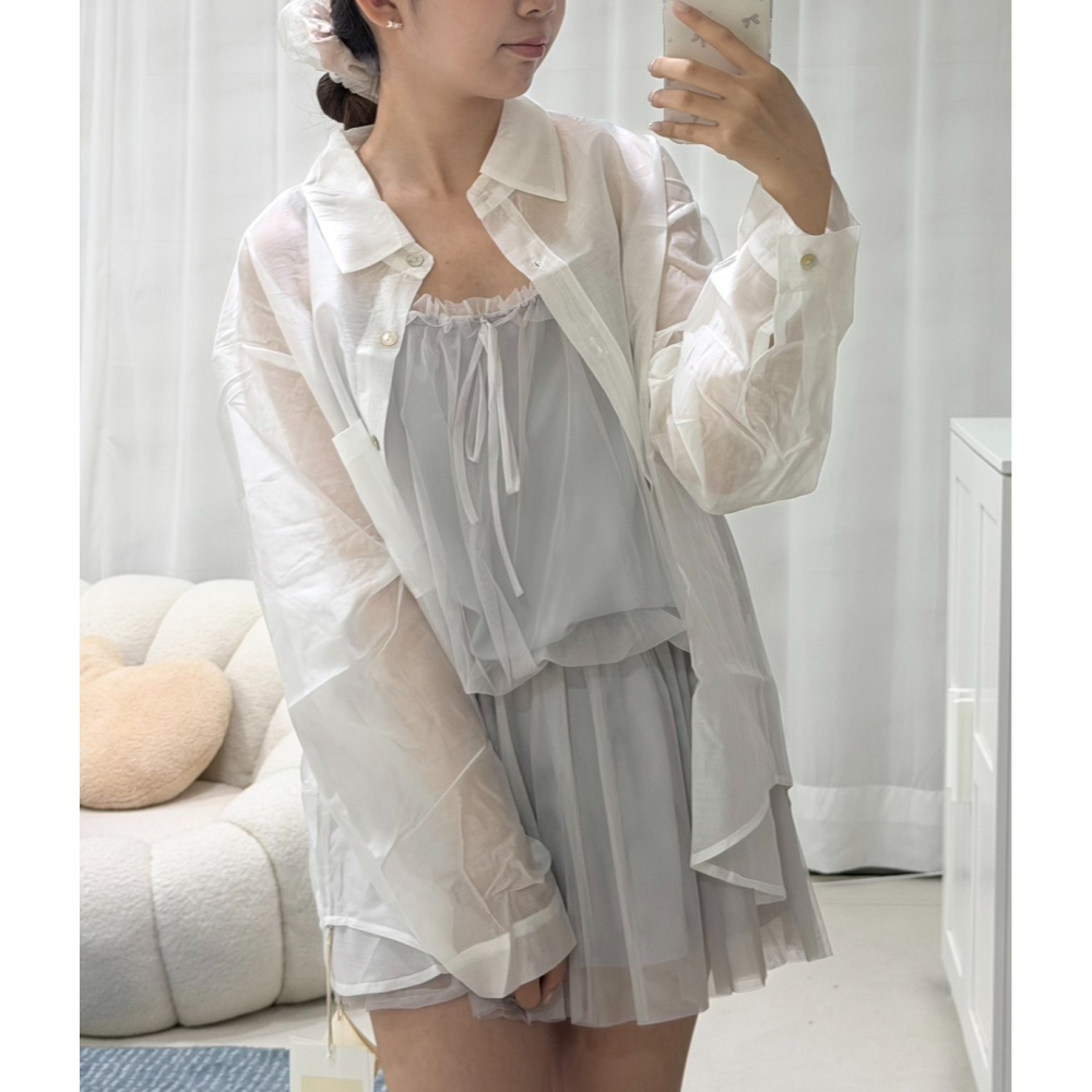 氣質蝴蝶結紗裙吊帶連身裙👗-細節圖2