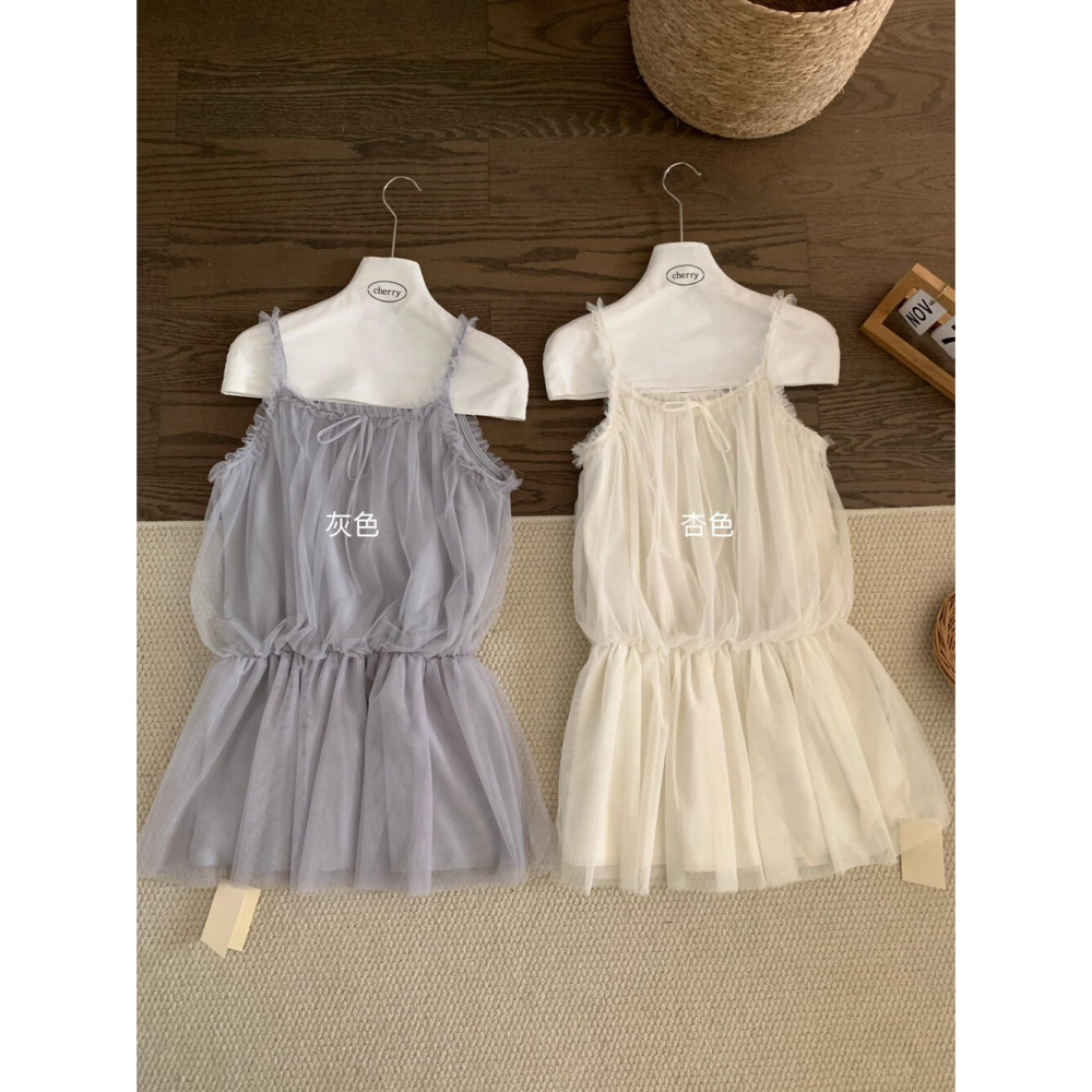 氣質蝴蝶結紗裙吊帶連身裙👗-細節圖5