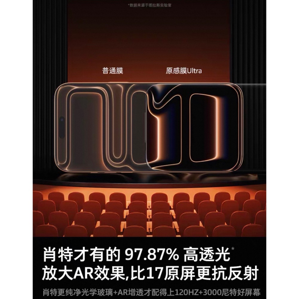 【圖拉斯原感膜Ultra德國肖特原材】 7層AR抗反射＋航空级防爆+3D熱彎全覆蓋iPhone 17 Pro-細節圖5