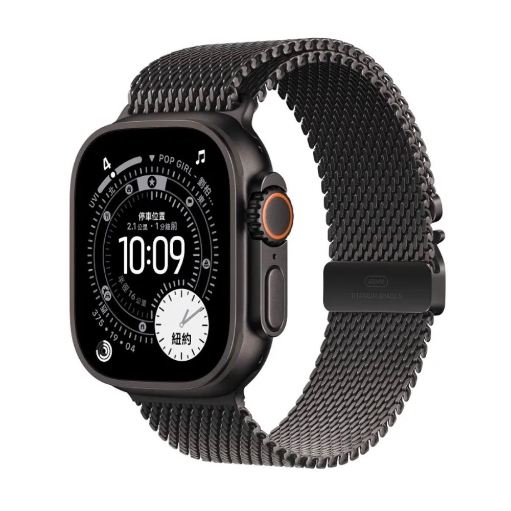 Apple Watch Ultra 3 GPS + LTE 49mm 黑色鈦金屬錶殼搭配黑色鈦金屬米蘭式錶環-(L)-細節圖2