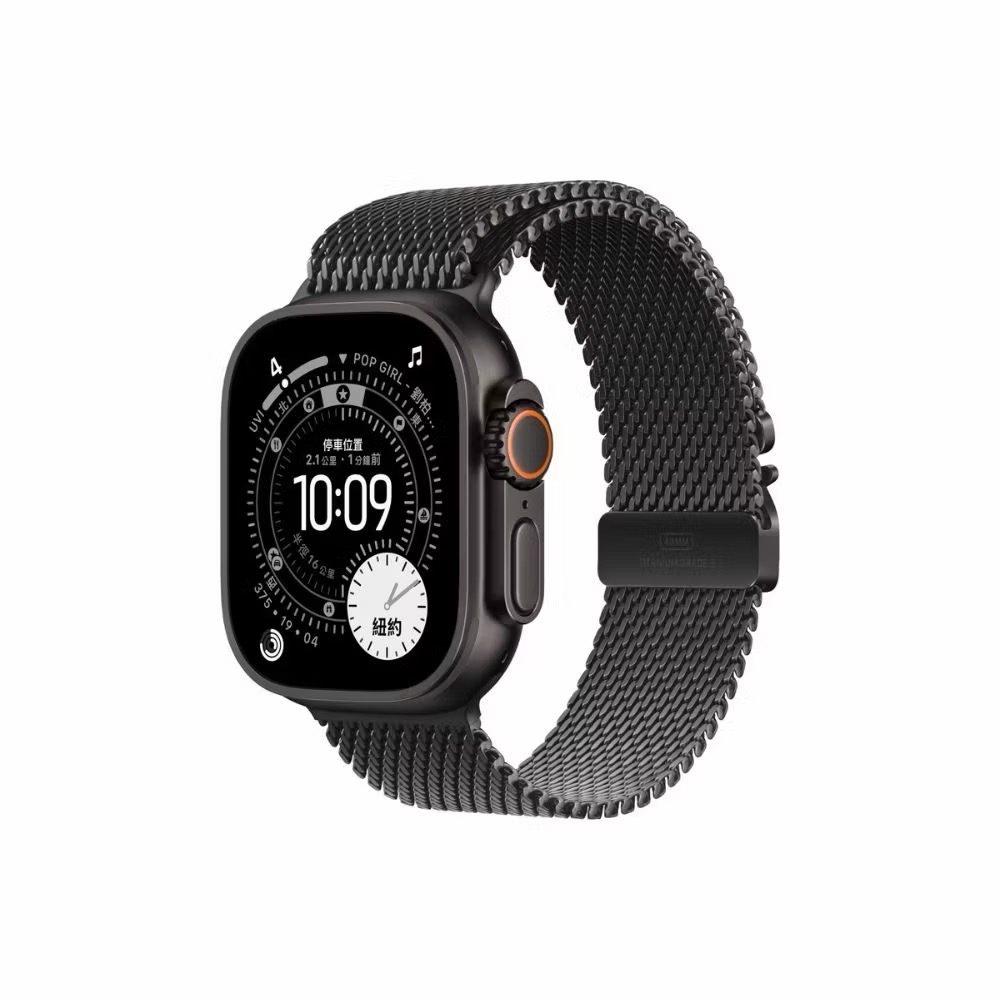 Apple Watch Ultra 3 GPS + LTE 49mm 黑色鈦金屬錶殼搭配黑色鈦金屬米蘭式錶環-(L)-細節圖3