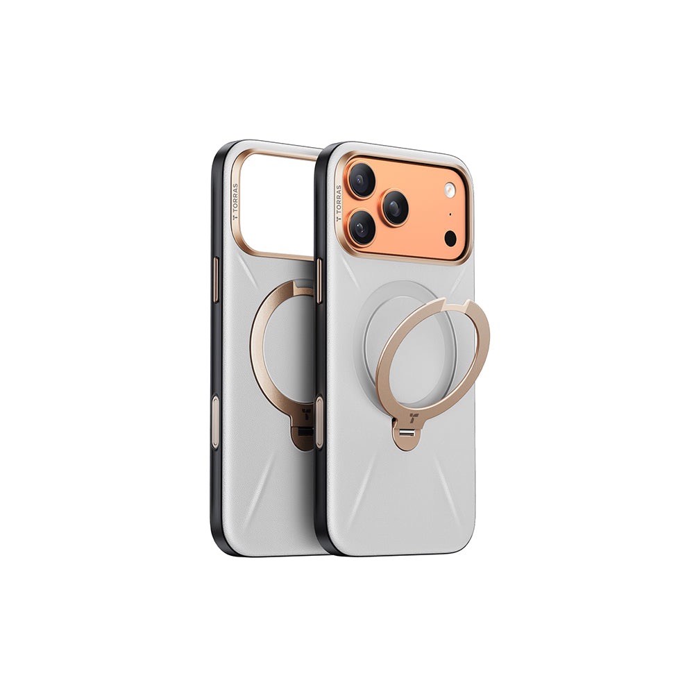 圖拉斯 Ostand Spin VegSkin Magnetic 相機按鍵旋轉支架皮革防摔手機殼 iPhone 17 P-細節圖2
