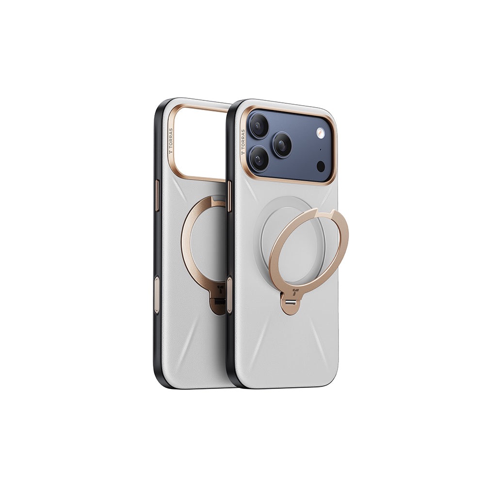圖拉斯 Ostand Spin VegSkin Magnetic 相機按鍵旋轉支架皮革防摔手機殼 iPhone 17 P-細節圖3