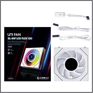 LIAN LI 聯力 UNI FAN SL-INF FLEX LCD 120 白色（正向/反向）-規格圖2