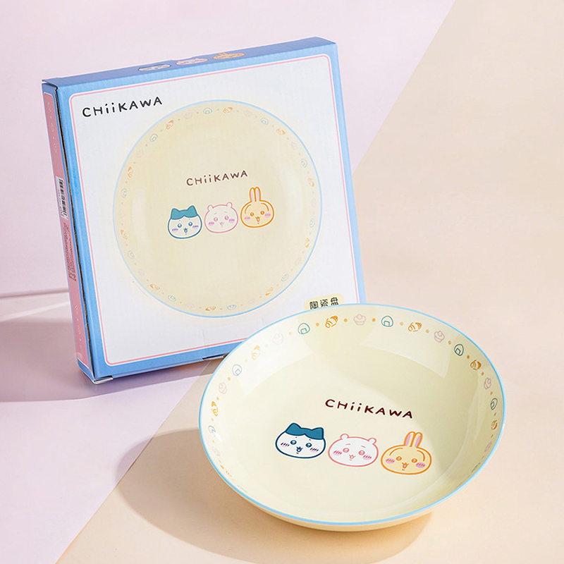 𝑯𝒖＇𝒔＞現貨｜chiikawa 吉伊卡哇正版代購 8吋 陶瓷盤 餐盤 盤子 圓盤 甜點盤 水果盤 八吋-規格圖8
