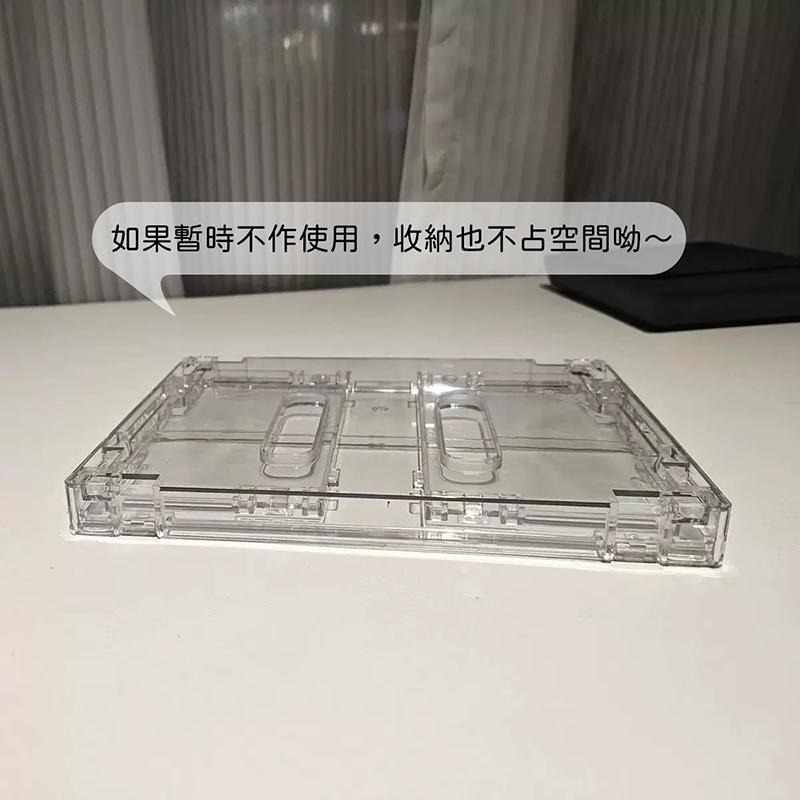 𝑯𝒖＇𝒔＞現貨｜透明極簡風🤍 可摺疊收納筐 桌上收納 收納籃 摺疊收納箱 雜物 小物 置物盒-細節圖2