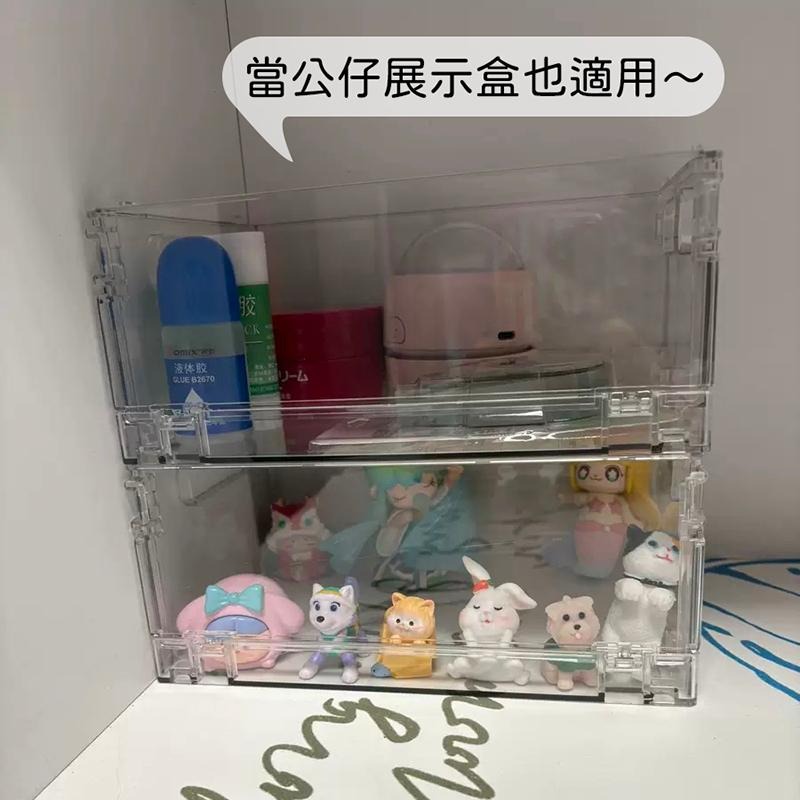 𝑯𝒖＇𝒔＞現貨｜透明極簡風🤍 可摺疊收納筐 桌上收納 收納籃 摺疊收納箱 雜物 小物 置物盒-細節圖4