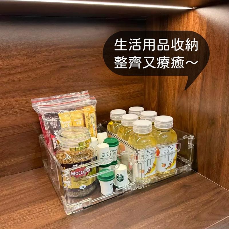 𝑯𝒖＇𝒔＞現貨｜透明極簡風🤍 可摺疊收納筐 桌上收納 收納籃 摺疊收納箱 雜物 小物 置物盒-細節圖5
