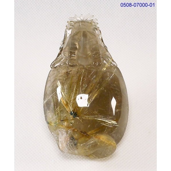 【殿津藏珠】東海天然精雕水晶-鈦晶神獸龍龜雕刻擺件-86.65 mm-手工雕-微茶晶體透料。便宜出清。03319-細節圖5