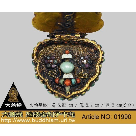 【東珠文物】西藏特殊經典瑰寶法物。華麗莊嚴純金老嘎屋。01990-細節圖4