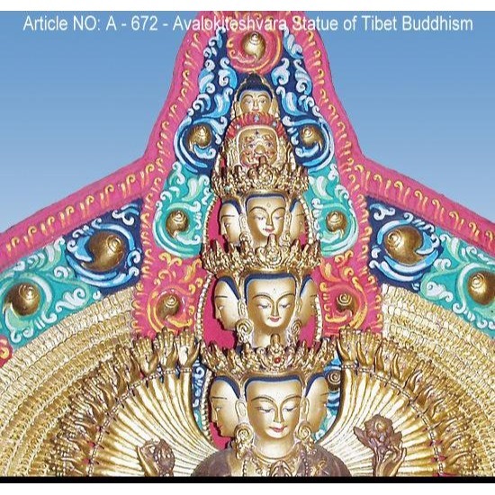 【殿津藏珠】千手千眼觀音菩薩鎏金佛像。A-672-細節圖2