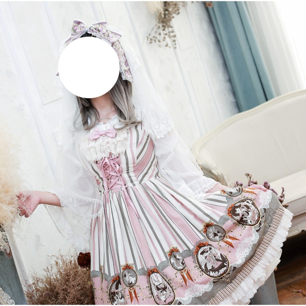 Citanul家 列那狐Le Roman de Renart 正常腰JSK粉色 lolita-細節圖3