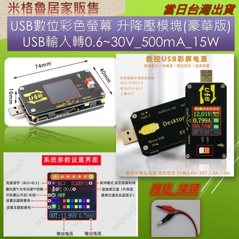 USB數位彩色螢幕 升降壓模塊(豪華版) USB輸入轉0.6~30V_500mA_15W-細節圖3